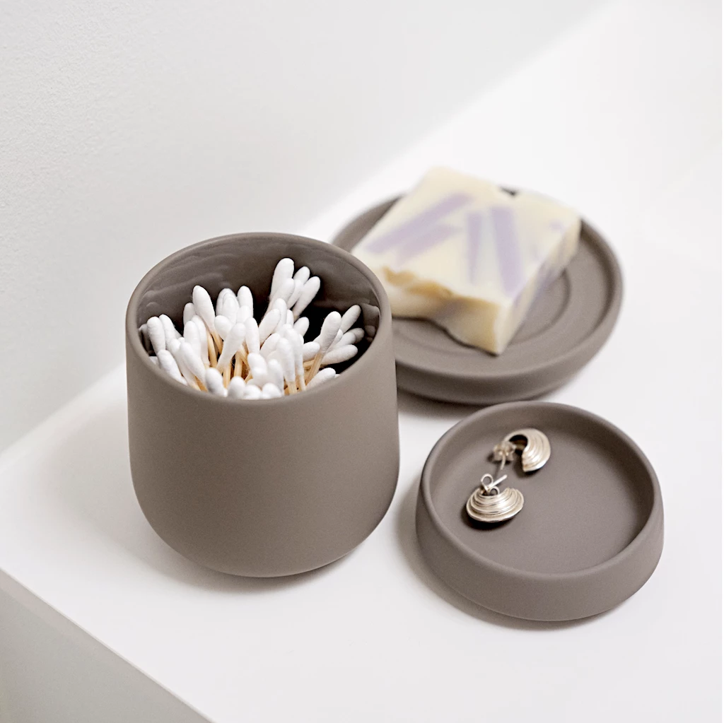 Nova One krukke med lokk, Taupe Nova One krukke med lokk, Taupe